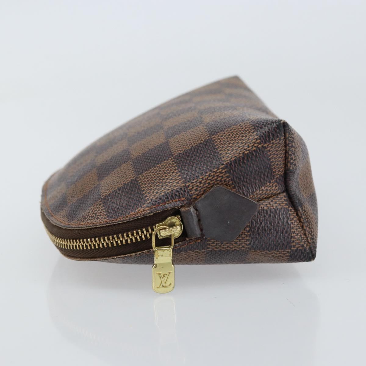 LOUIS VUITTON Damier Ebene Pochette Cosmetic PM Pouch N47516 LV Auth ka1146