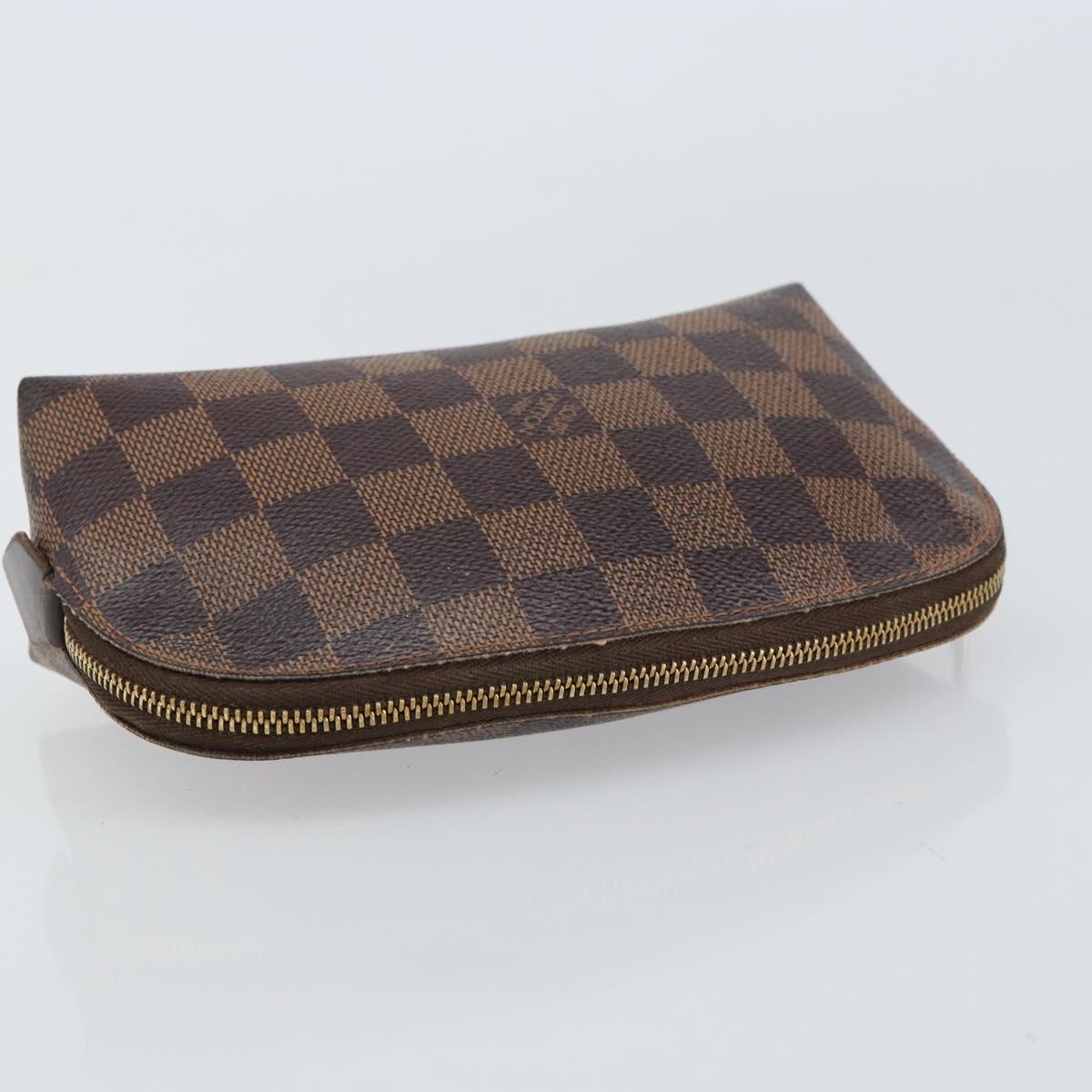 LOUIS VUITTON Damier Ebene Pochette Cosmetic PM Pouch N47516 LV Auth ka1146