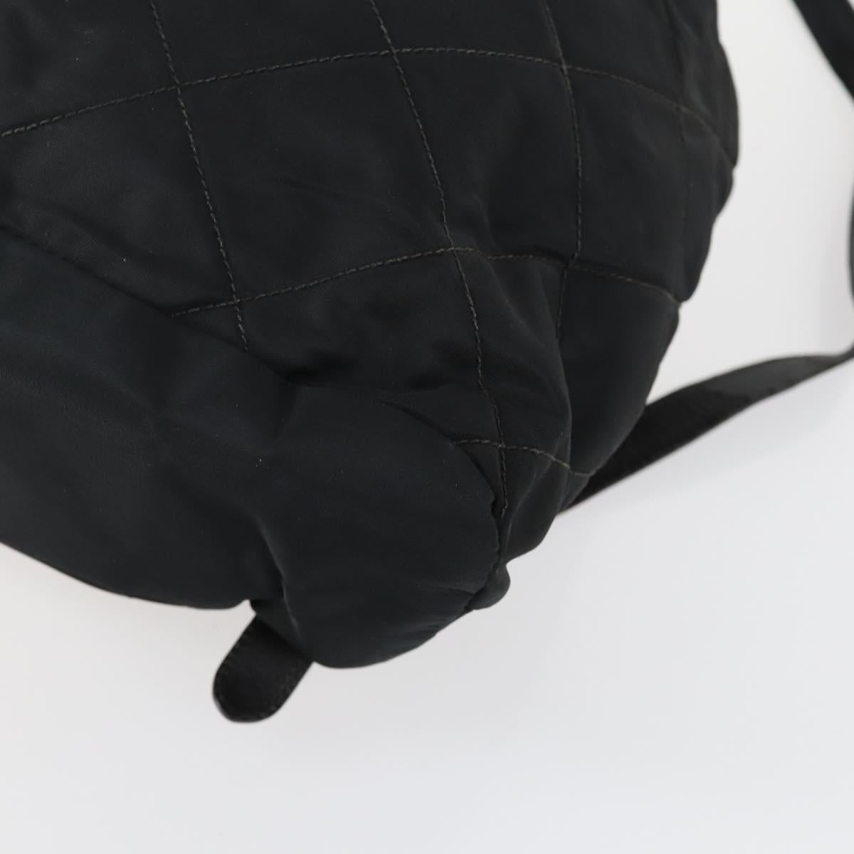 PRADA Backpack Nylon Black Gold Auth ka1154
