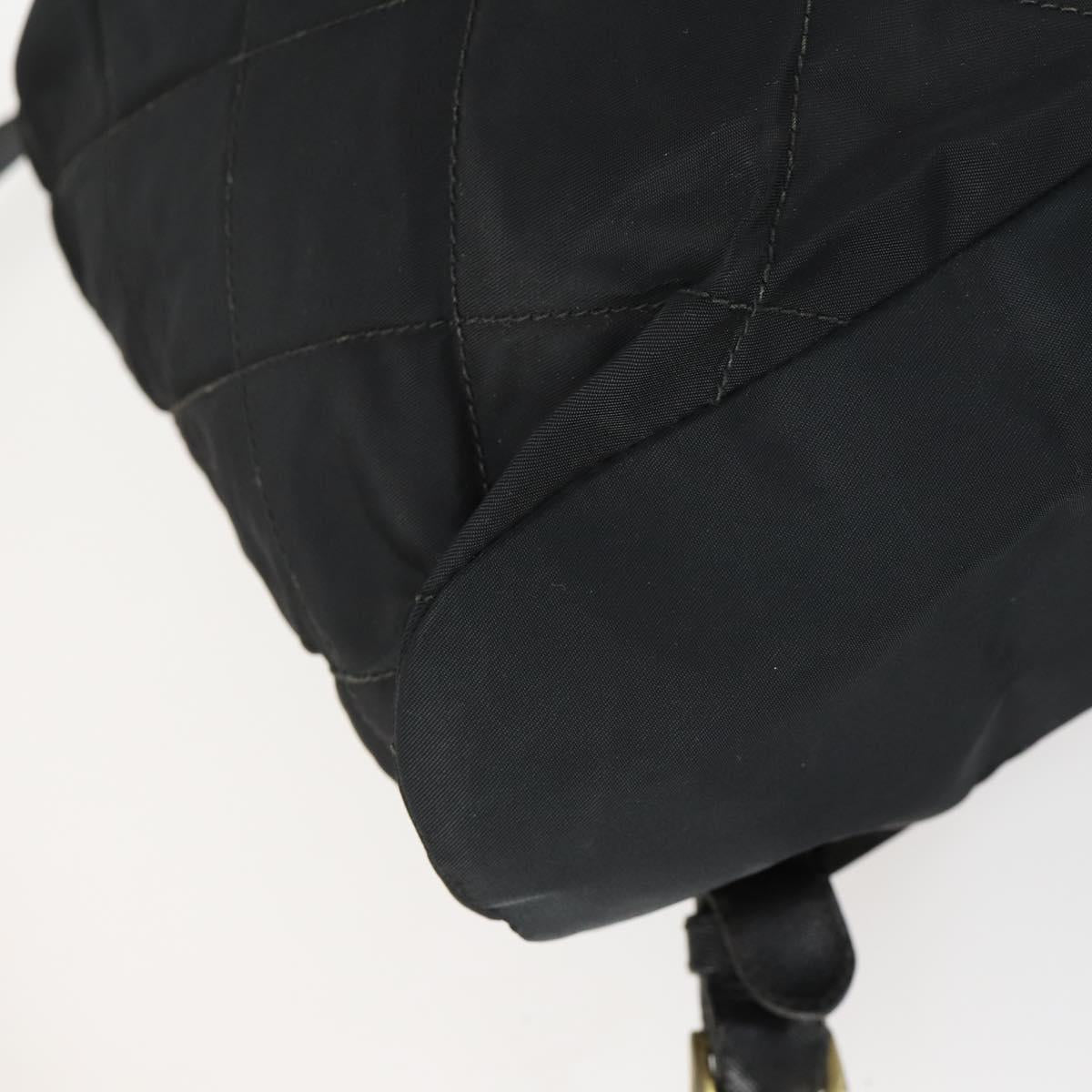 PRADA Backpack Nylon Black Gold Auth ka1154