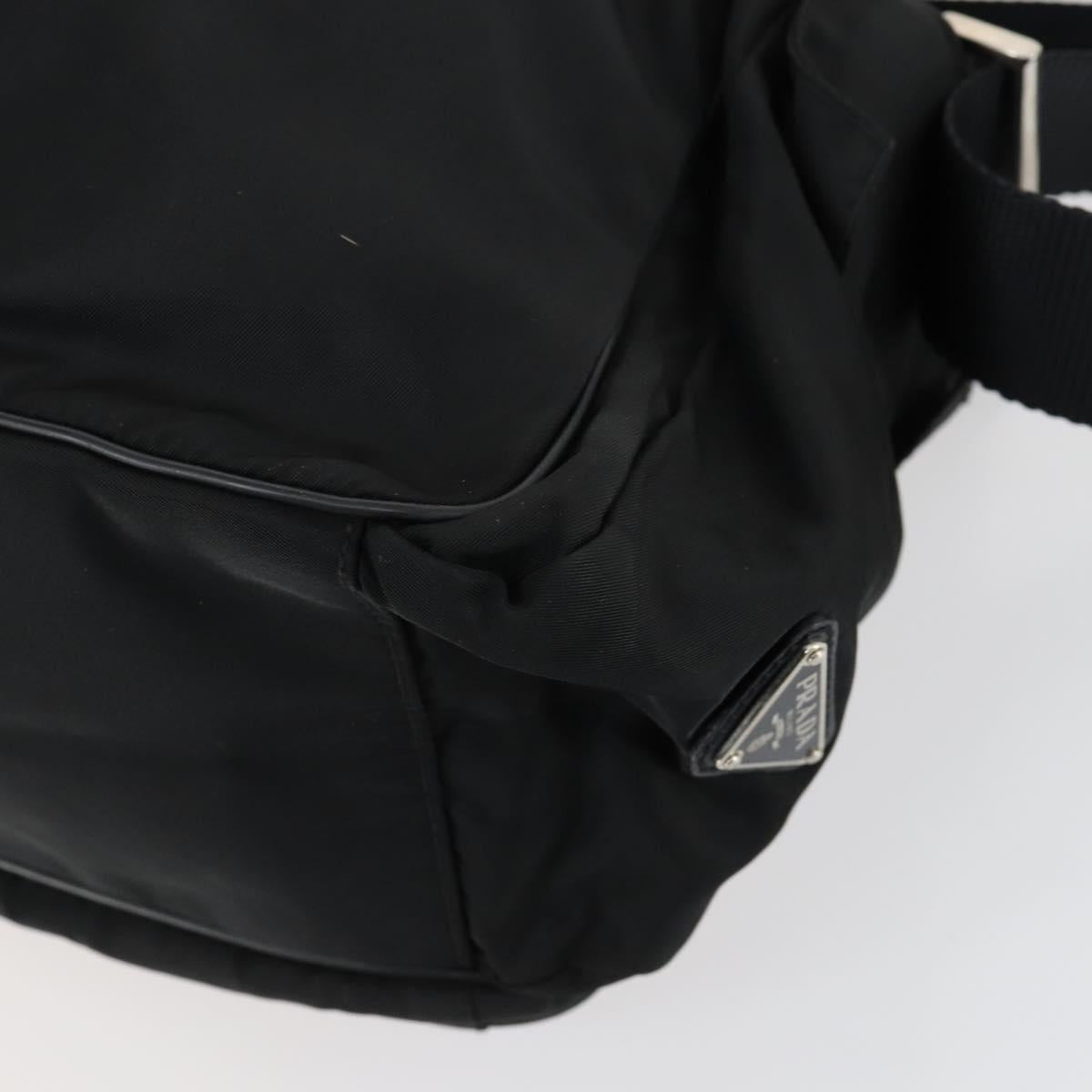PRADA Shoulder Bag Nylon Black Silver Auth ka1156