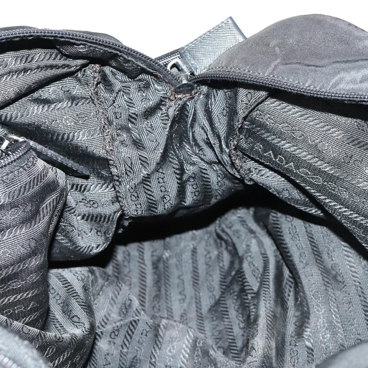 PRADA Shoulder Bag Nylon Black Silver Auth ka1156