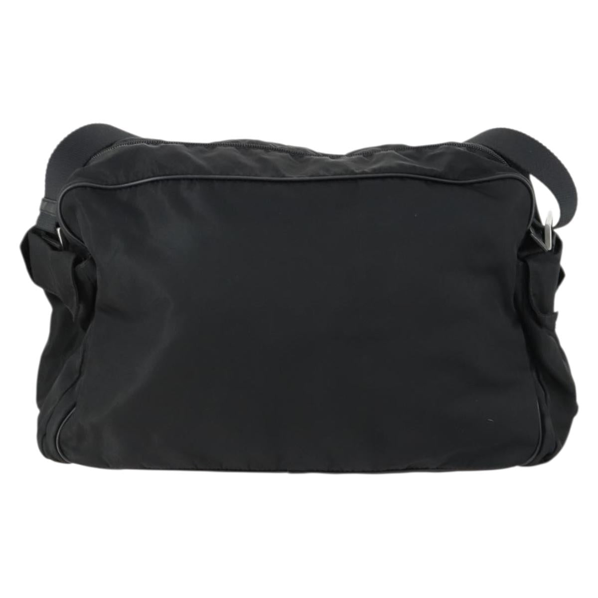 PRADA Shoulder Bag Nylon Black Silver Auth ka1156