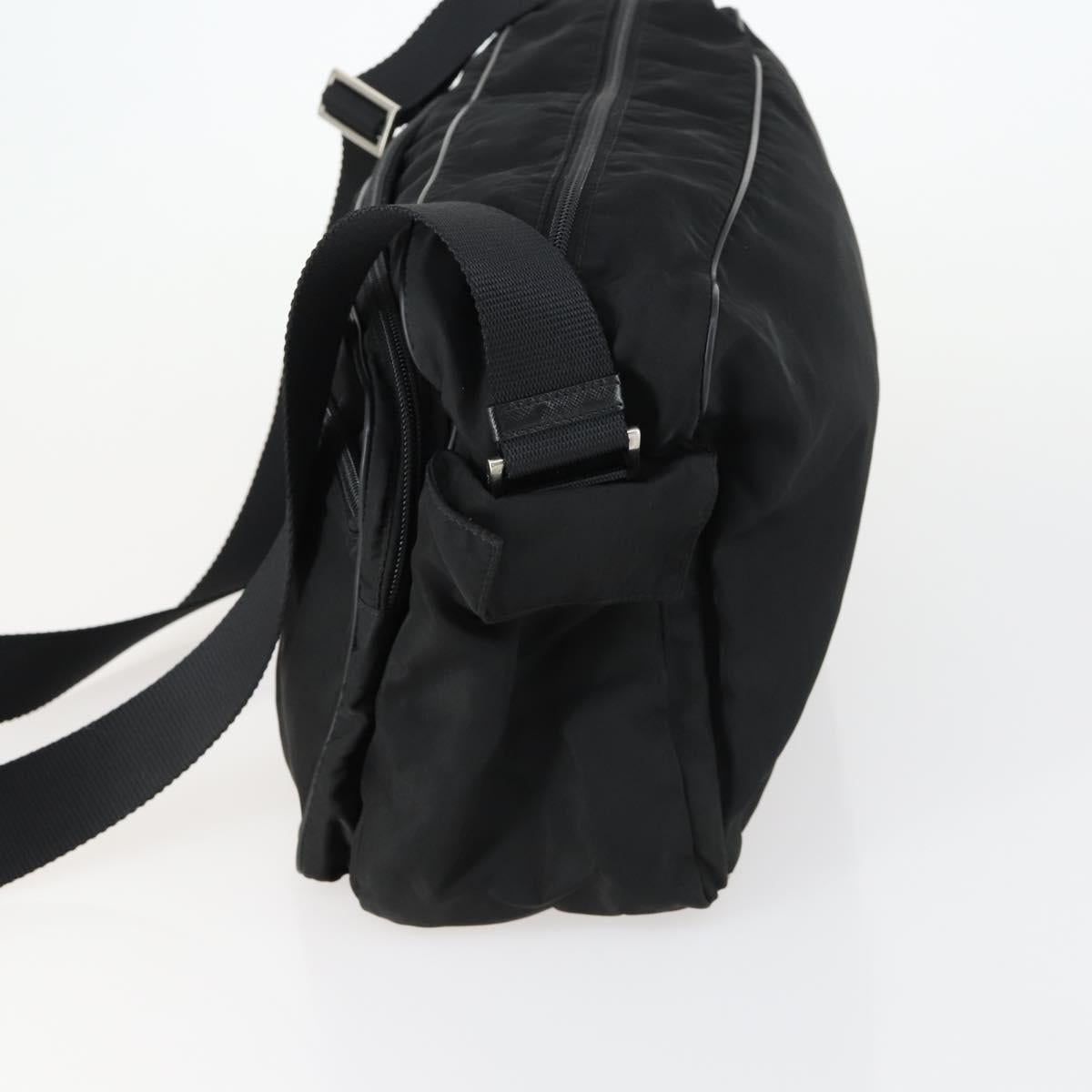 PRADA Shoulder Bag Nylon Black Silver Auth ka1156