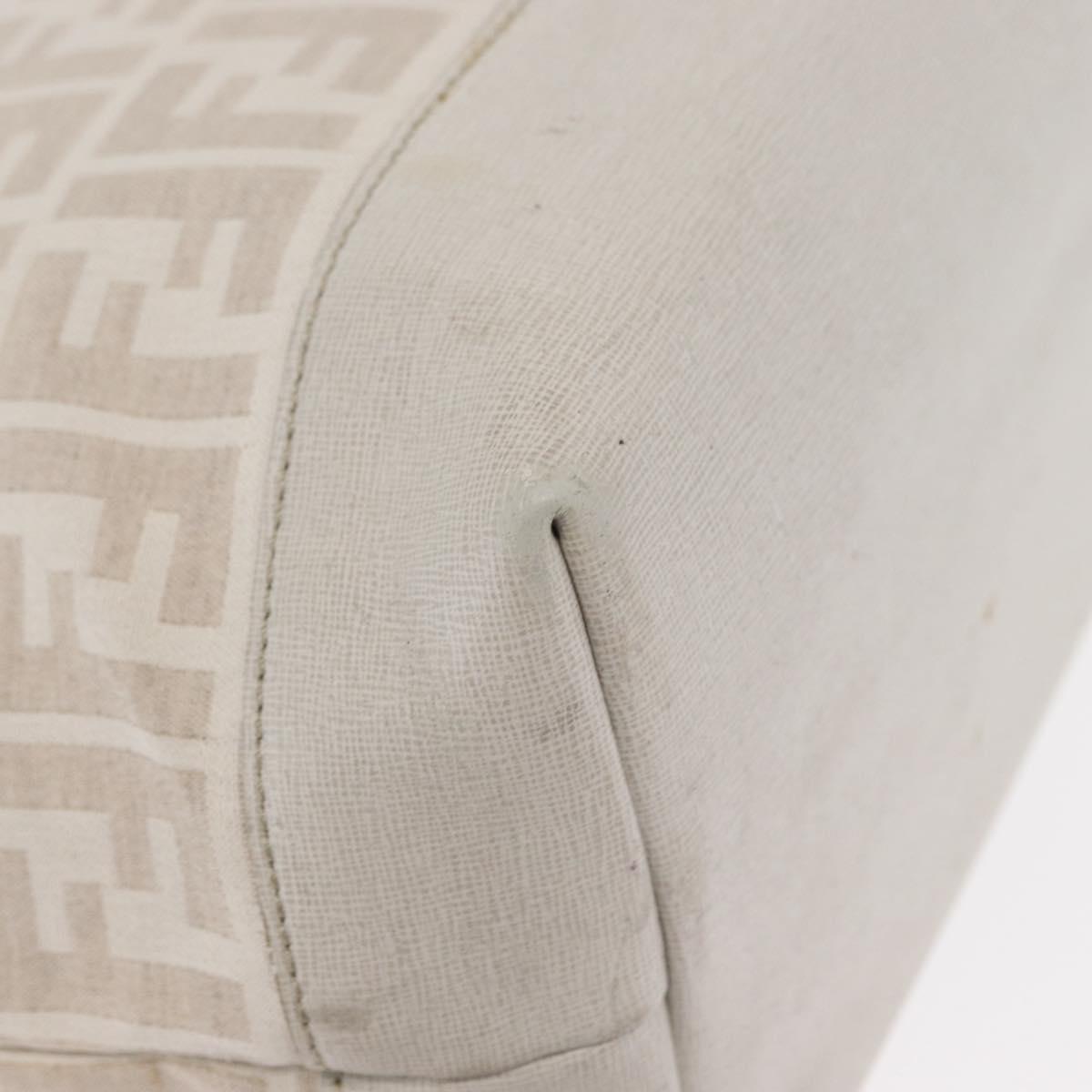 FENDI Zucca Canvas Tote Bag Beige Gold Auth ka1157