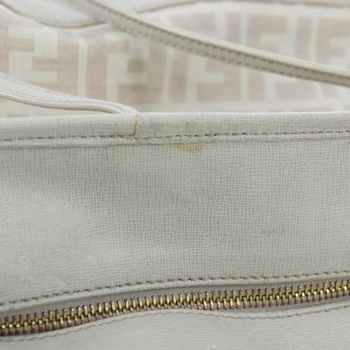 FENDI Zucca Canvas Tote Bag Beige Gold Auth ka1157