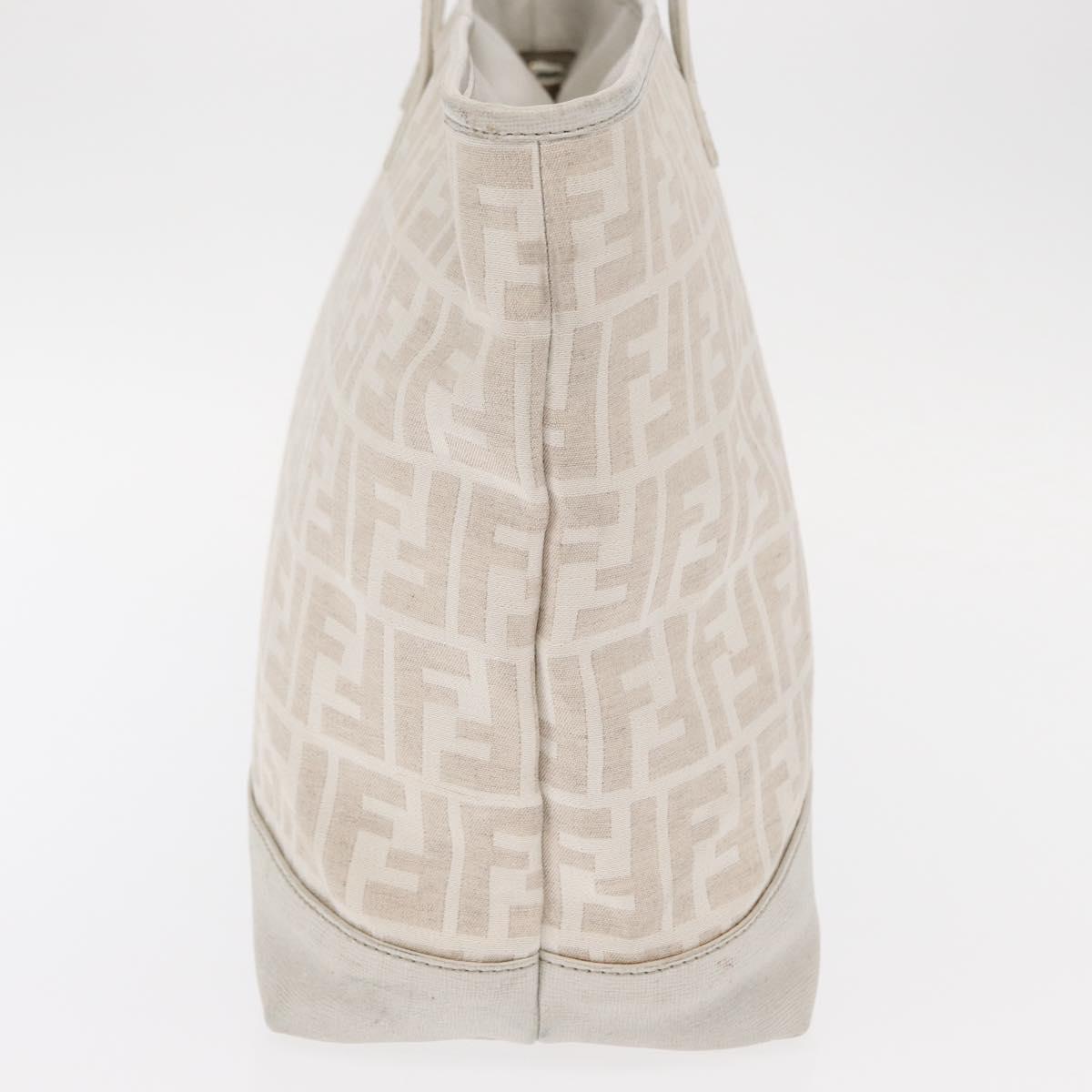 FENDI Zucca Canvas Tote Bag Beige Gold Auth ka1157