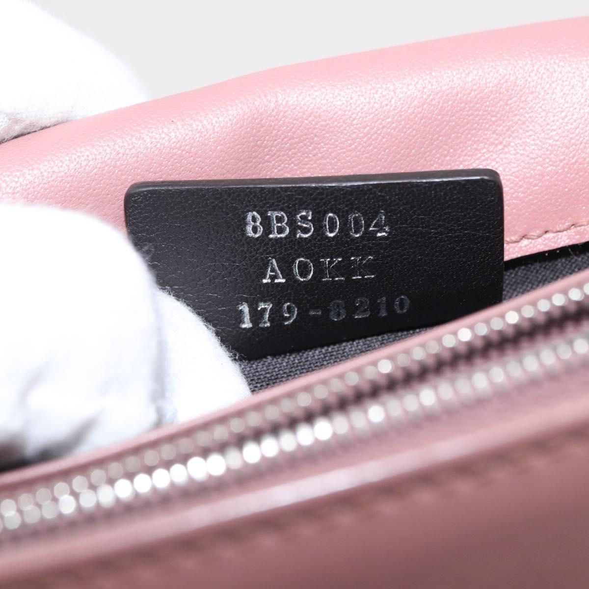 FENDI Chain Shoulder Bag Leather Pink Silver Auth ka1161