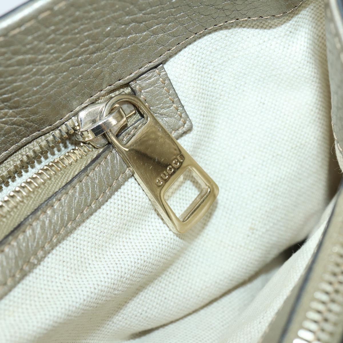 GUCCI Bamboo Hand Bag Leather 2way Beige Gold 323660 Auth ka1163