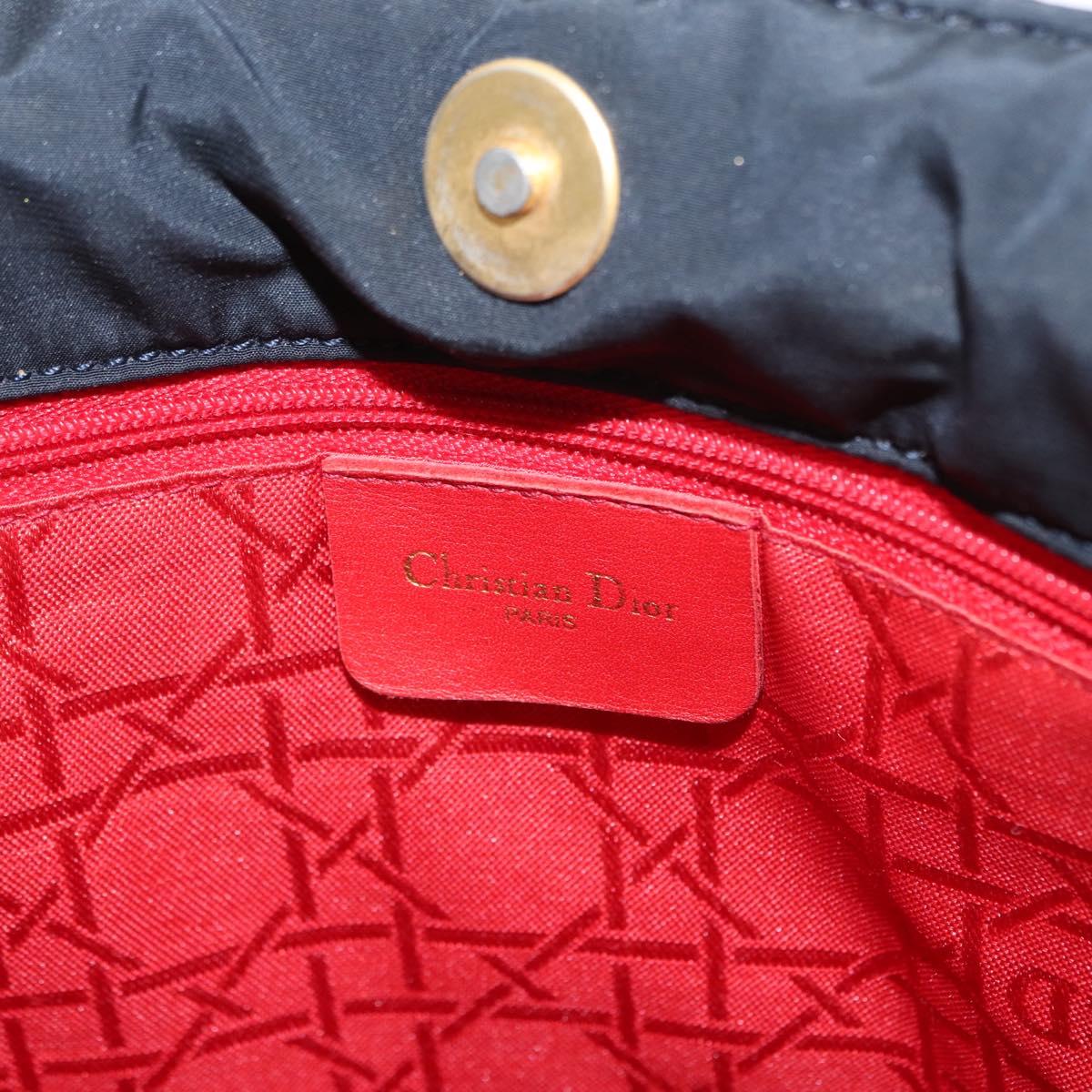 Christian Dior Shoulder Bag Nylon Black Gold Auth ka1164
