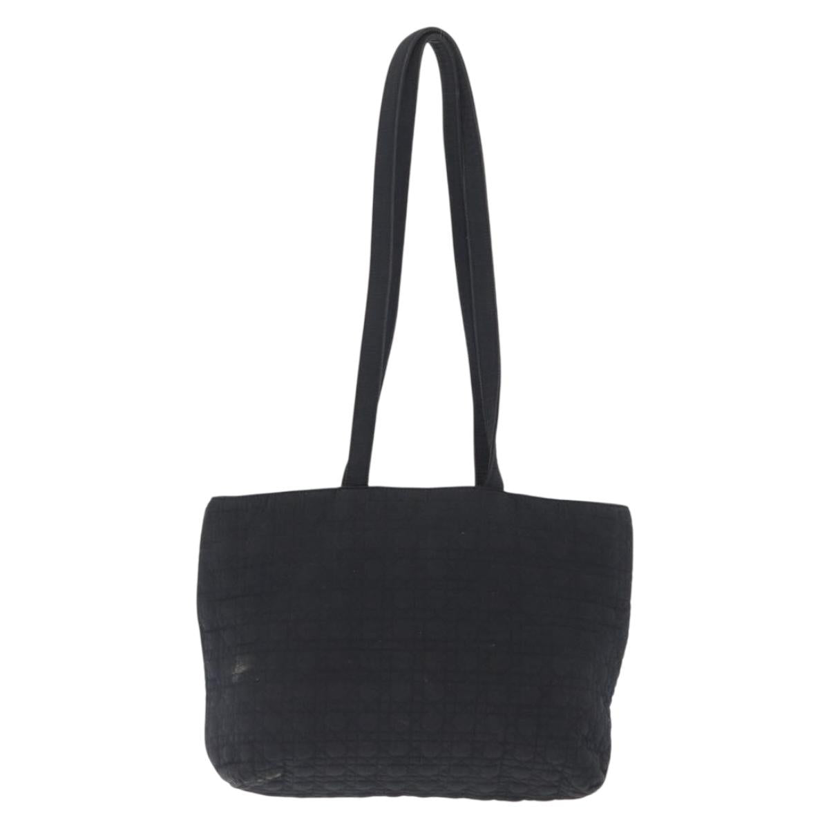 Christian Dior Shoulder Bag Nylon Black Gold Auth ka1164