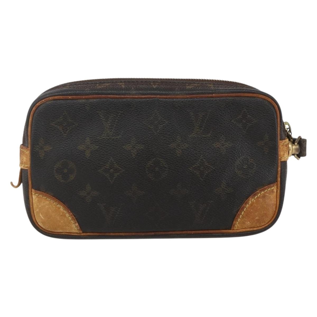 LOUIS VUITTON Monogram Clutch Bag 2 Set LV Auth ka1165