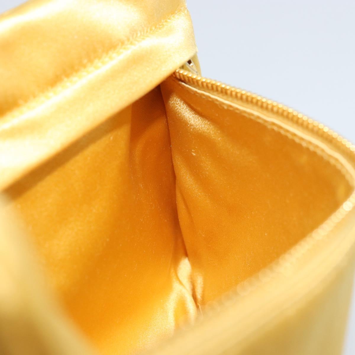 PRADA Pouch Satin Gold Auth ka1184