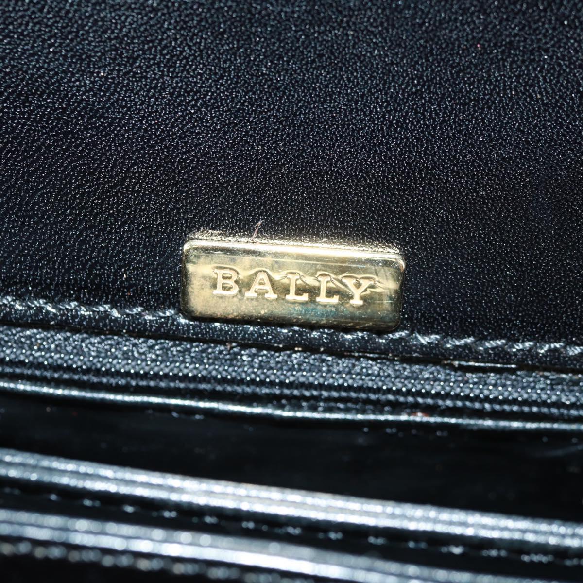 BALLY Hand Bag Leather 2way Gold Black Auth ka1217