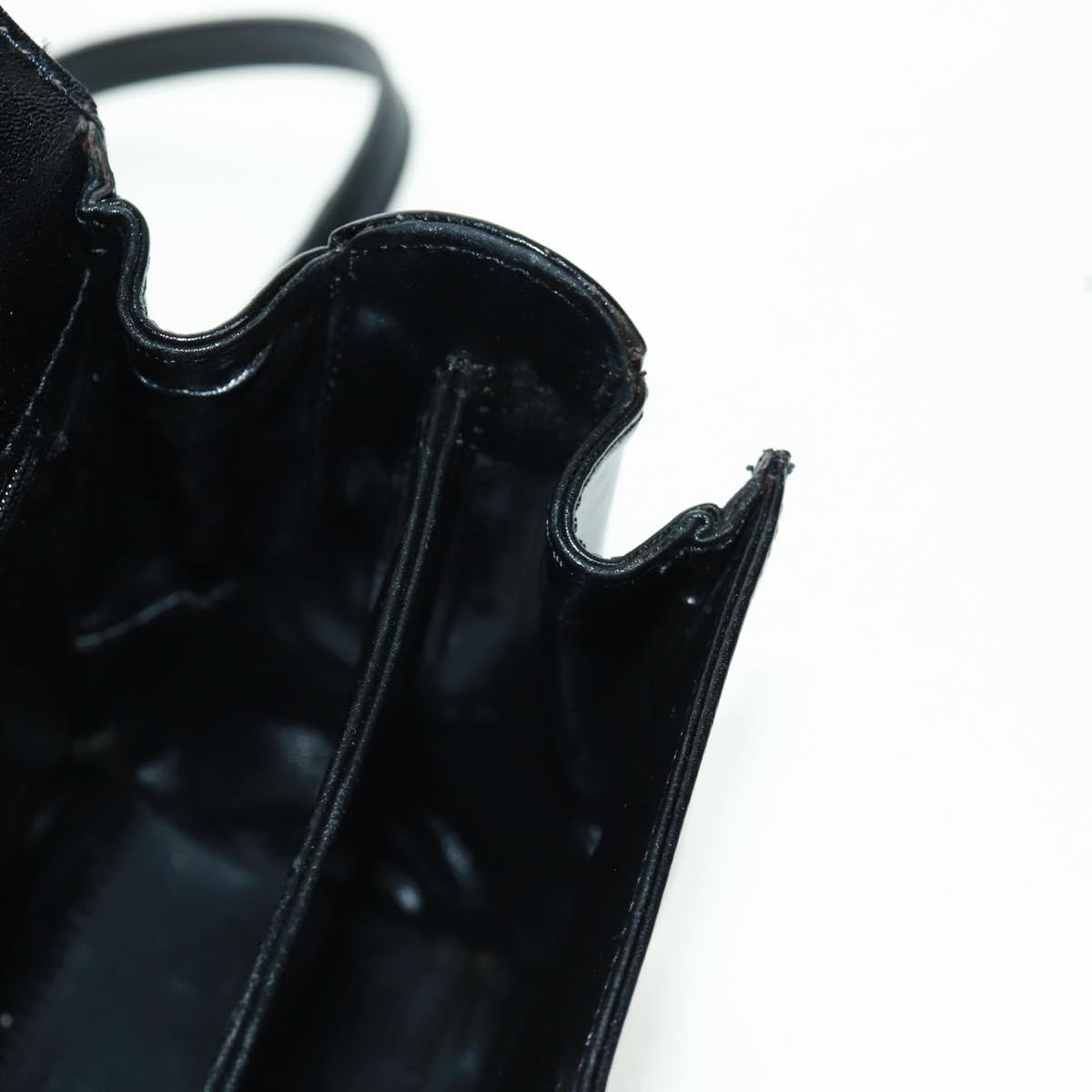 BALLY Hand Bag Leather 2way Gold Black Auth ka1217