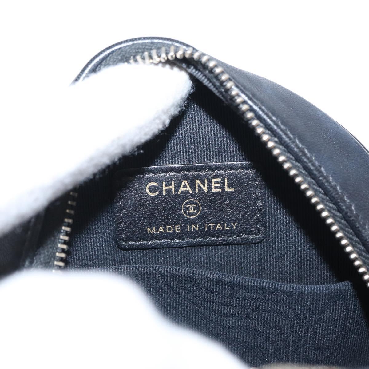 CHANEL Matelasse Shoulder Bag Lamb Skin Black Gold CC Auth ka1221SAV