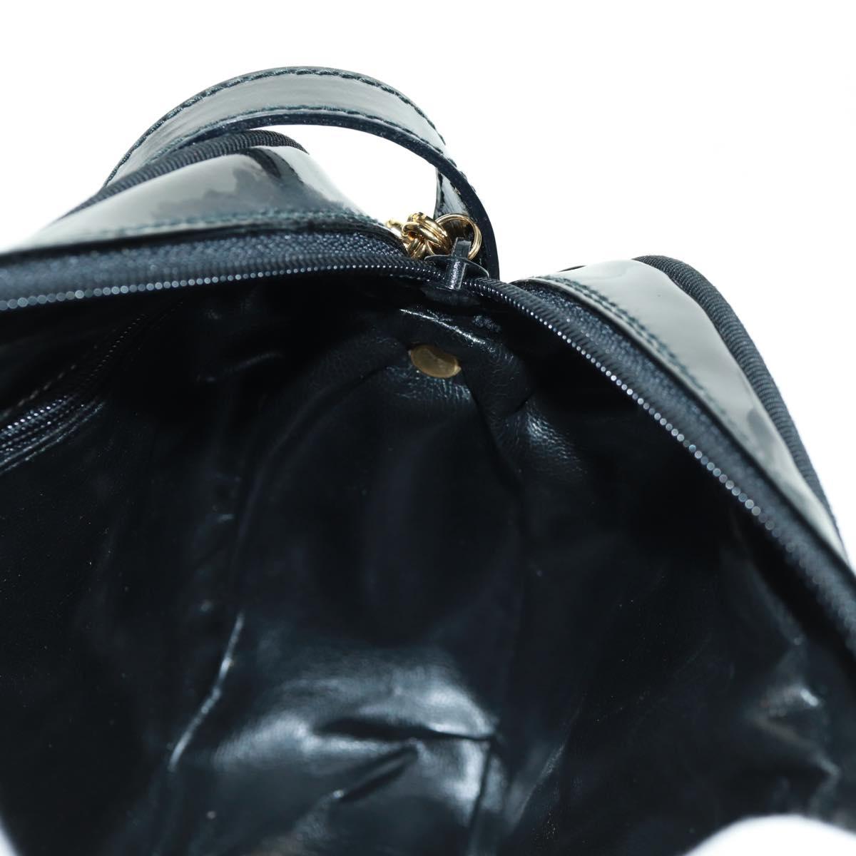 Salvatore Ferragamo Shoulder Bag Patent leather Black Gold Auth ka1226