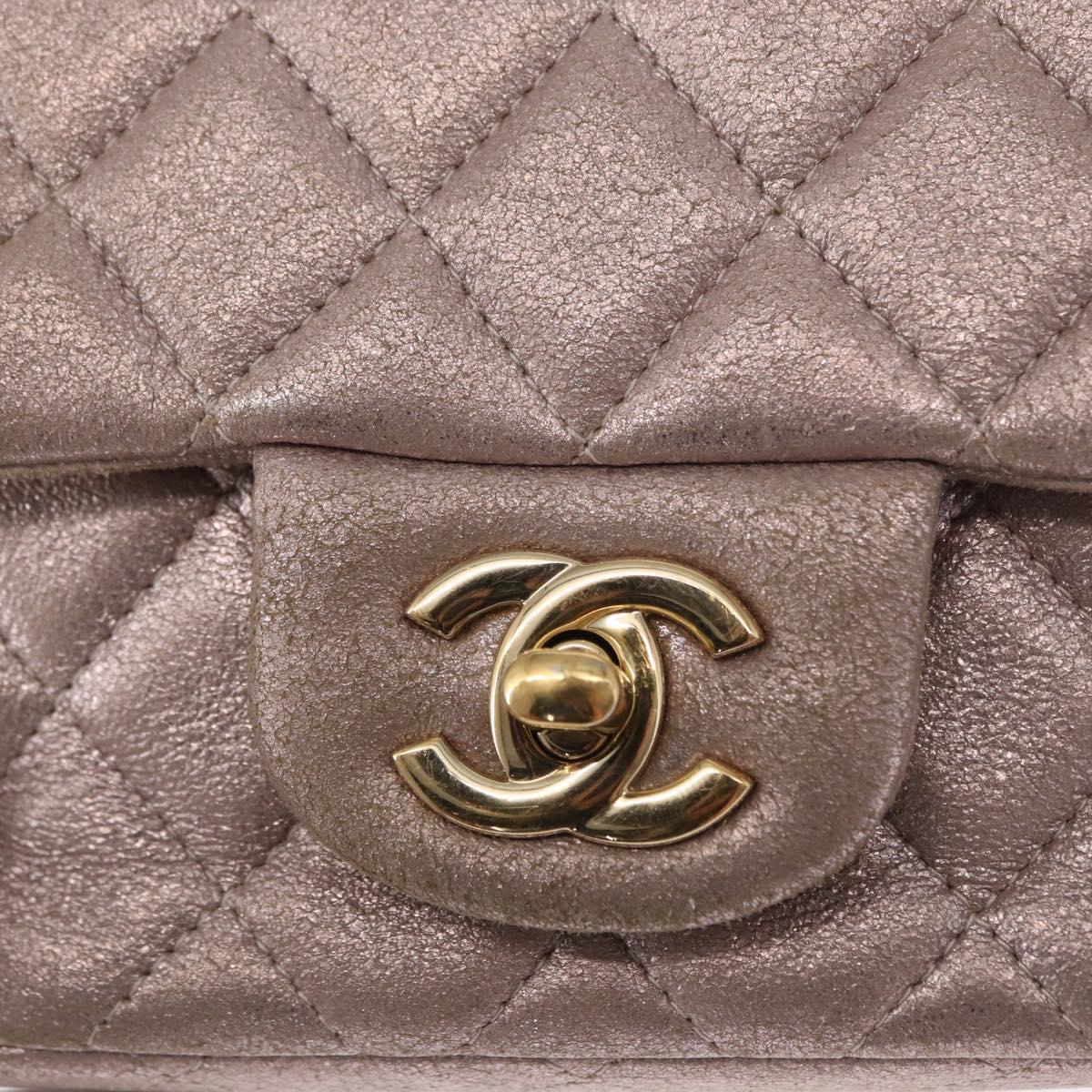CHANEL Matelasse 17 Chain Shoulder Bag Leather Pink Gold CC Auth ka1227A