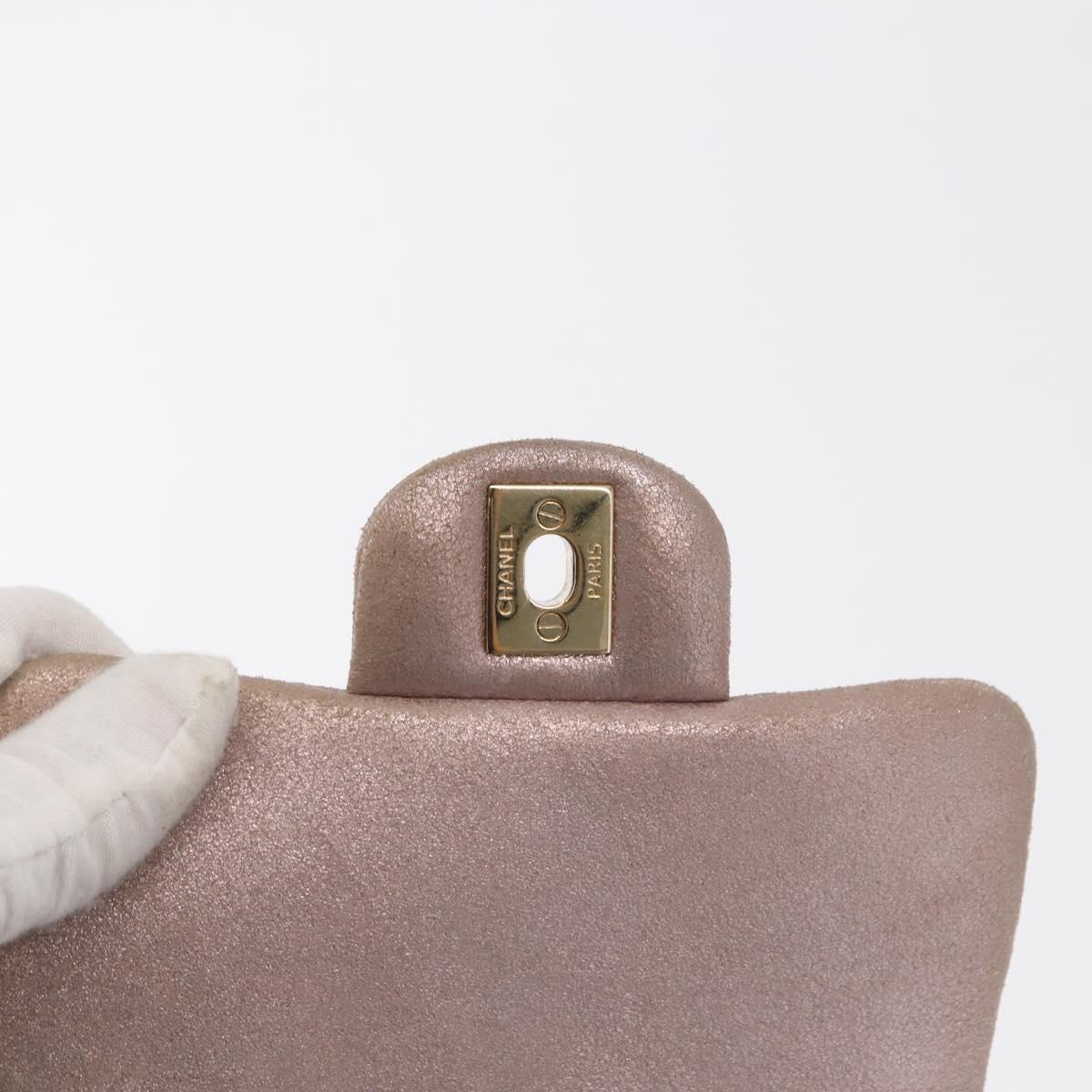 CHANEL Matelasse 17 Chain Shoulder Bag Leather Pink Gold CC Auth ka1227A