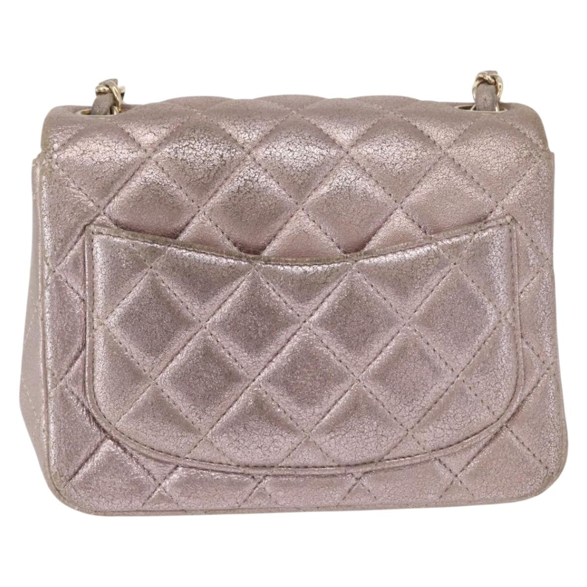 CHANEL Matelasse 17 Chain Shoulder Bag Leather Pink Gold CC Auth ka1227A