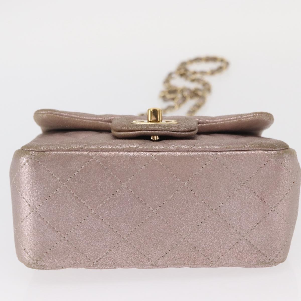 CHANEL Matelasse 17 Chain Shoulder Bag Leather Pink Gold CC Auth ka1227A