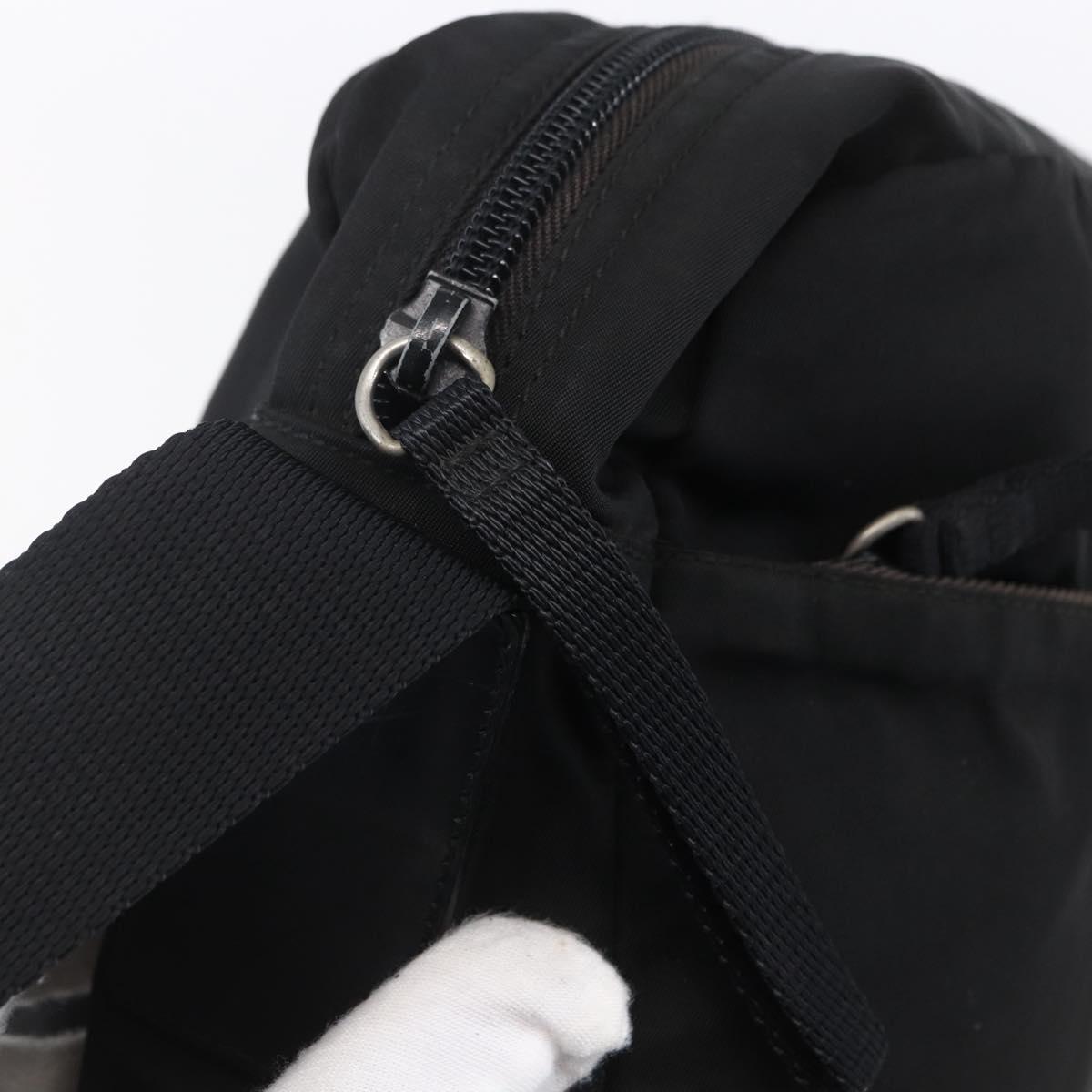 PRADA Shoulder Bag Nylon Black Silver Auth ka123