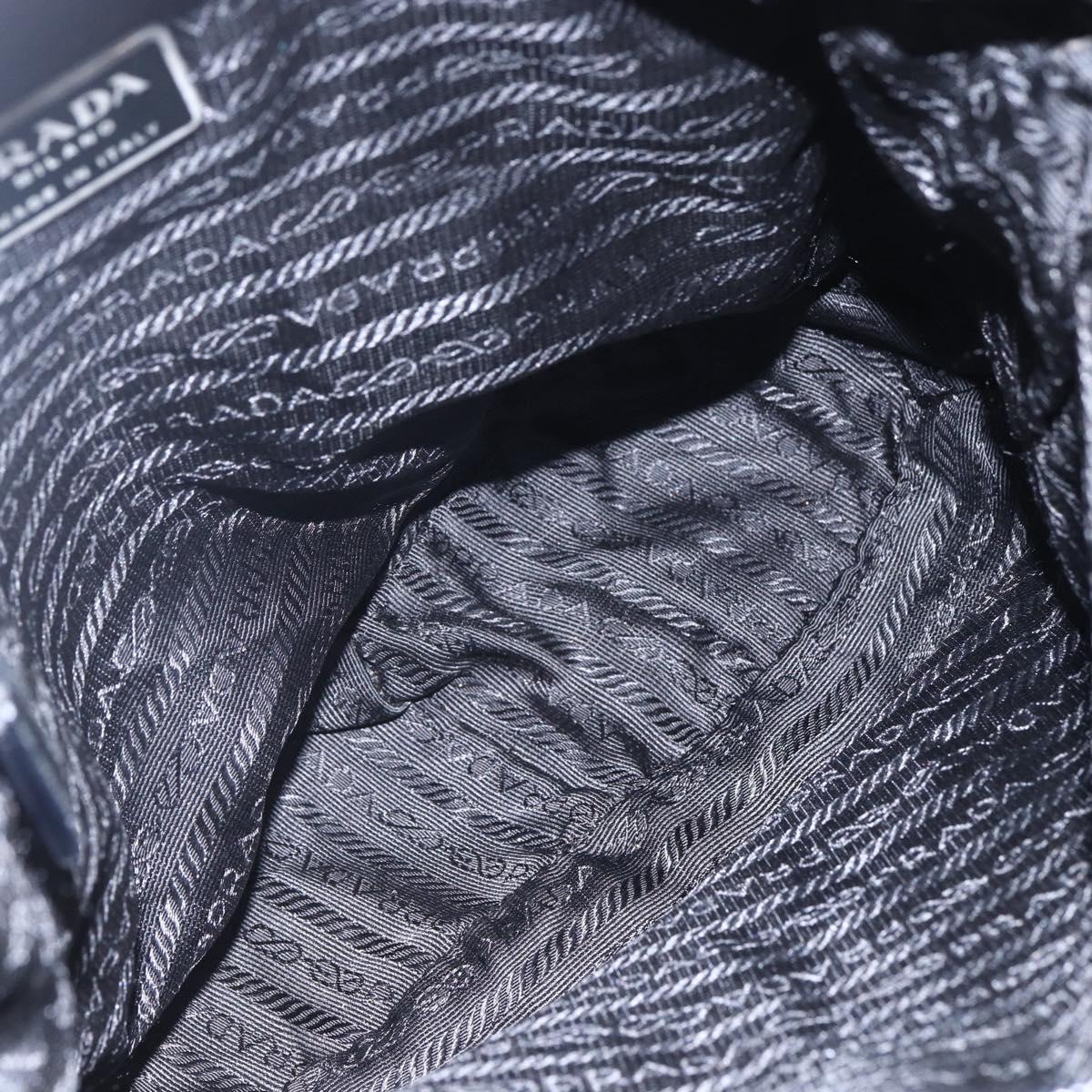 PRADA Shoulder Bag Nylon Black Silver Auth ka123