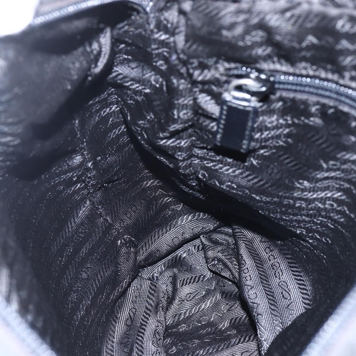 PRADA Shoulder Bag Nylon Black Silver Auth ka123