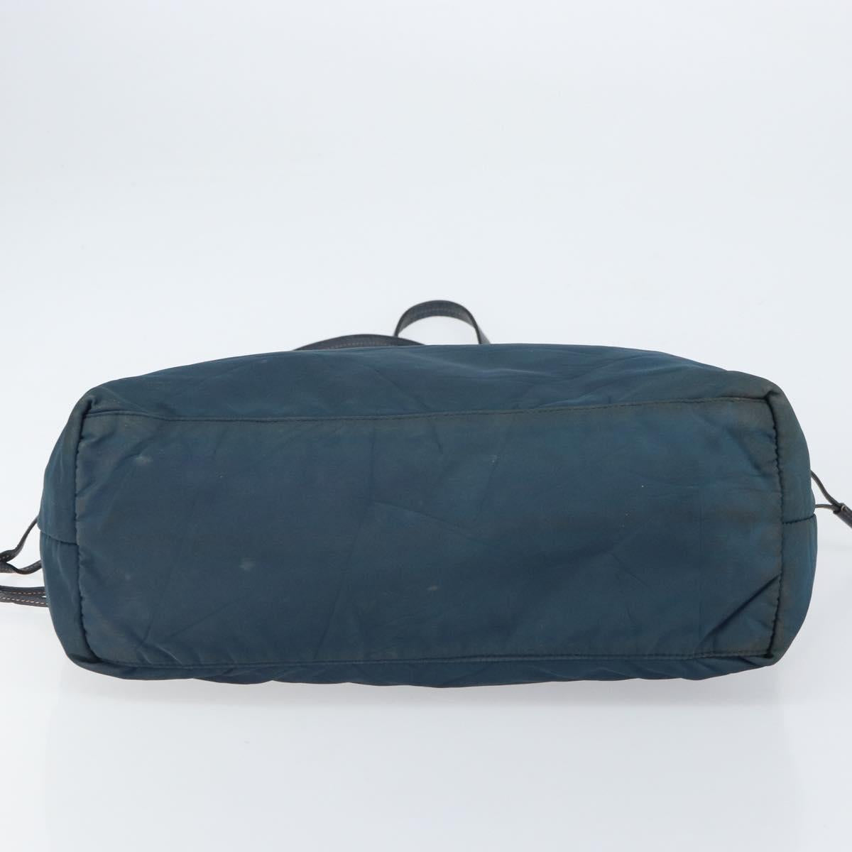 PRADA Tote Bag Nylon Navy Gold Auth ka1232