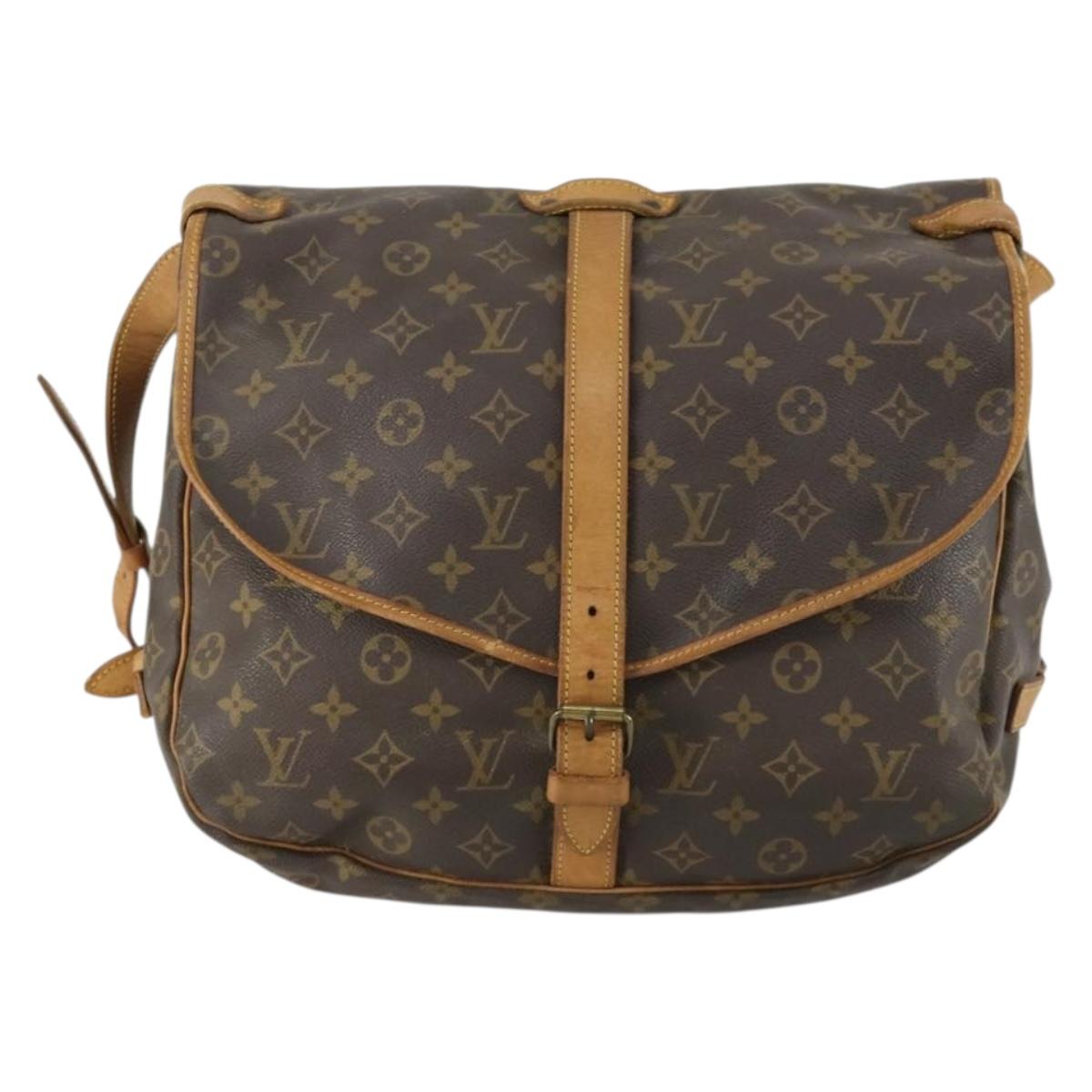 LOUIS VUITTON Monogram Saumur 35 Shoulder Bag M42254 LV Auth ka1233
