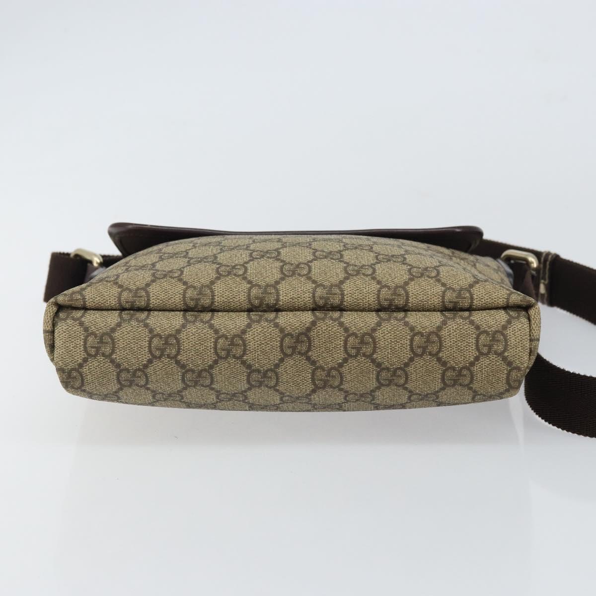GUCCI GG Supreme Shoulder Bag PVC Beige Gold 223666 Auth ka1236