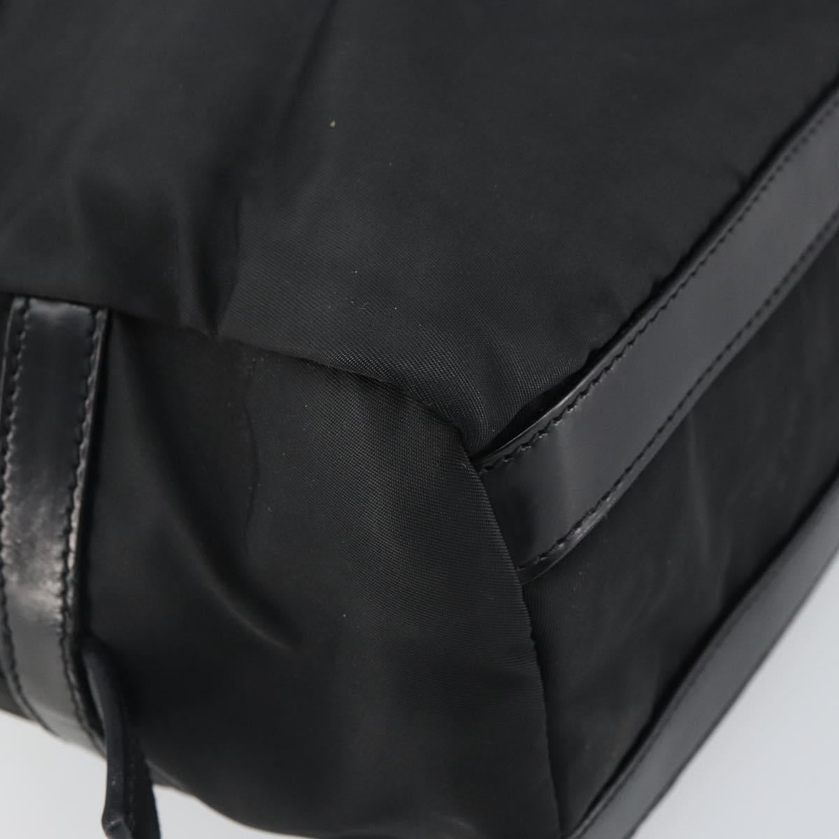 PRADA Hand Bag Nylon Black Silver Auth ka1246