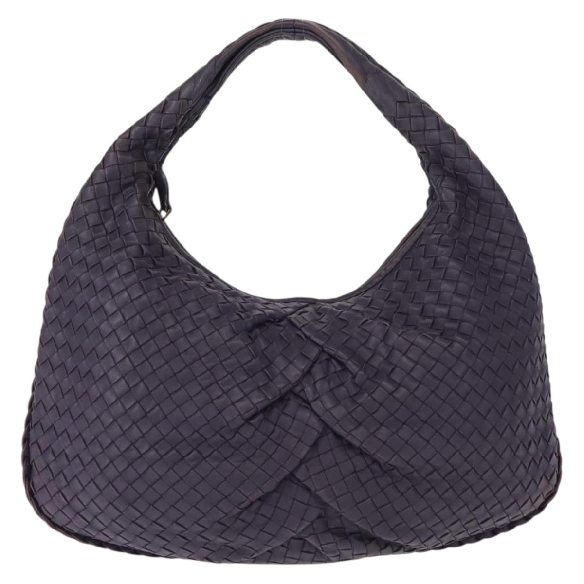 BOTTEGA VENETA INTRECCIATO Hobo Shoulder Bag Leather Purple 115653 Auth ka125
