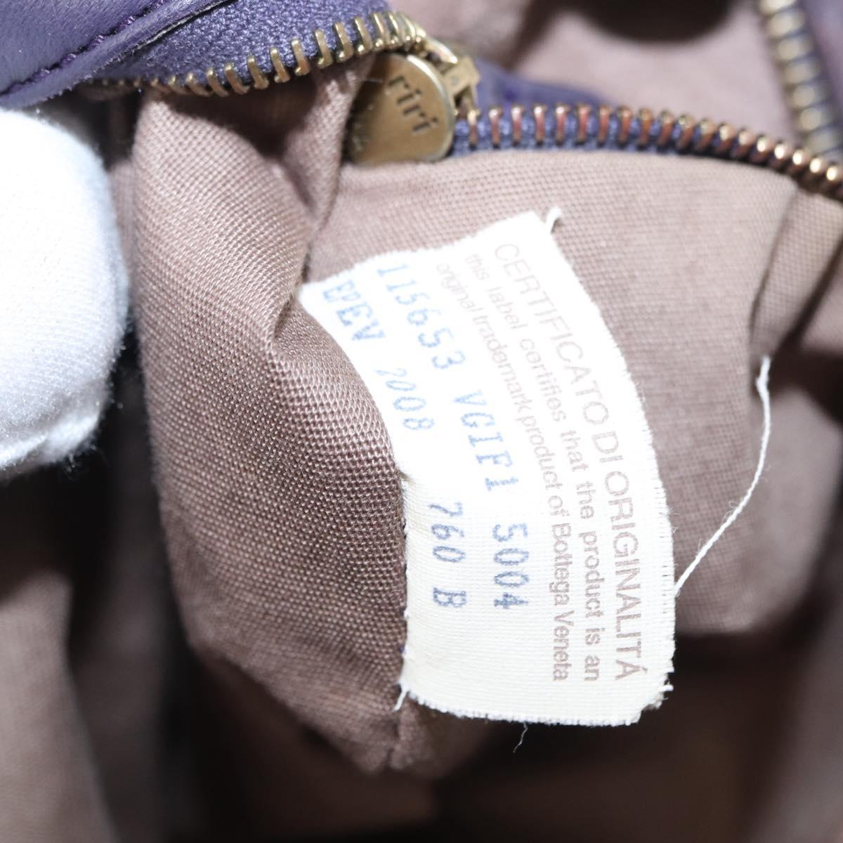 BOTTEGA VENETA INTRECCIATO Hobo Shoulder Bag Leather Purple 115653 Auth ka125