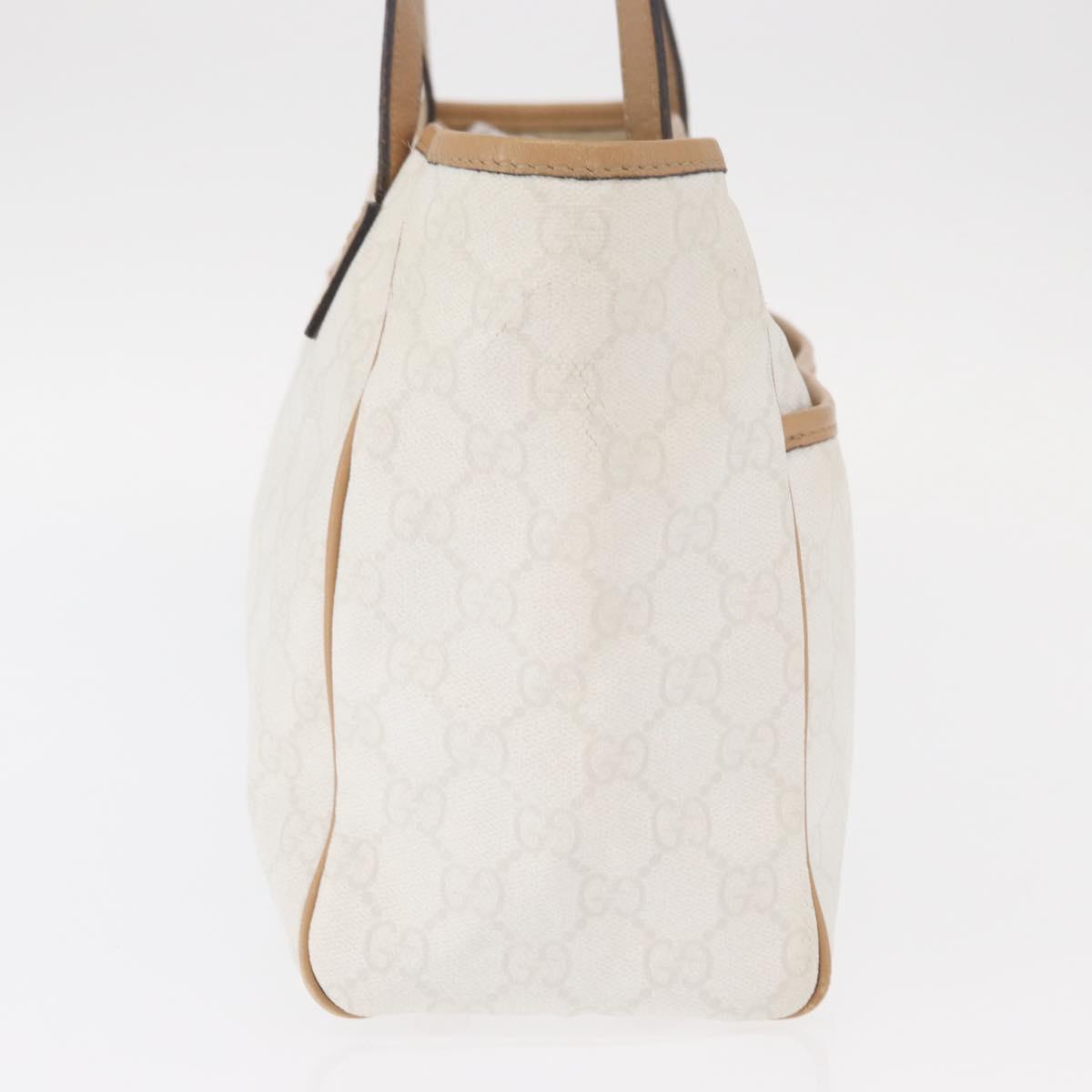GUCCI GG Supreme Tote Bag PVC White Gold 264221 Auth ka1250