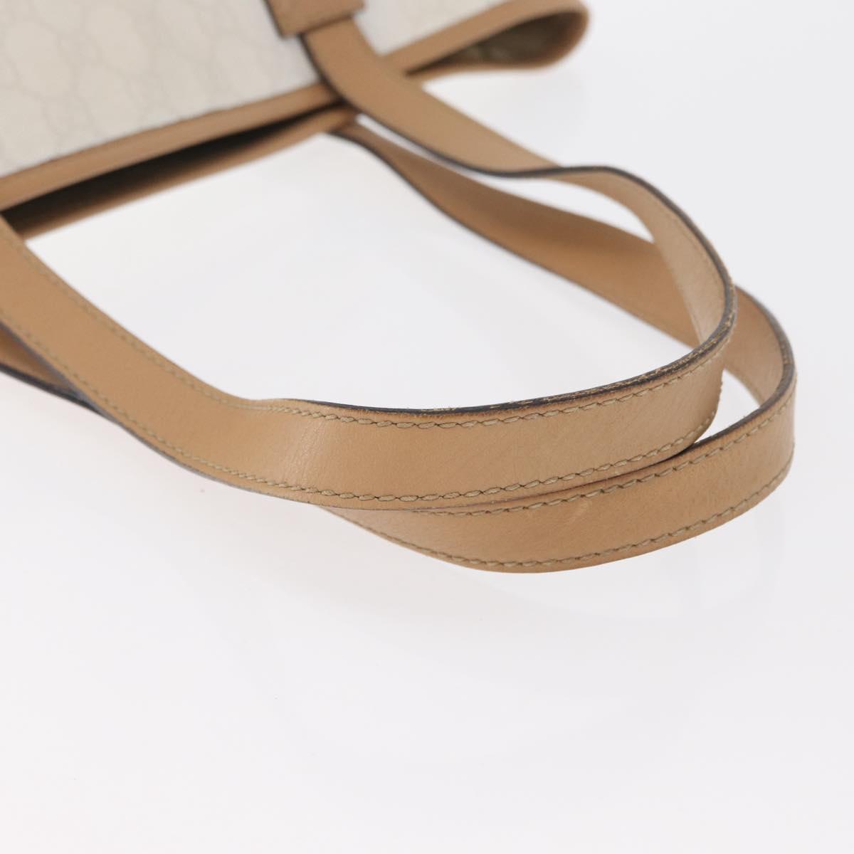 GUCCI GG Supreme Tote Bag PVC White Gold 264221 Auth ka1250