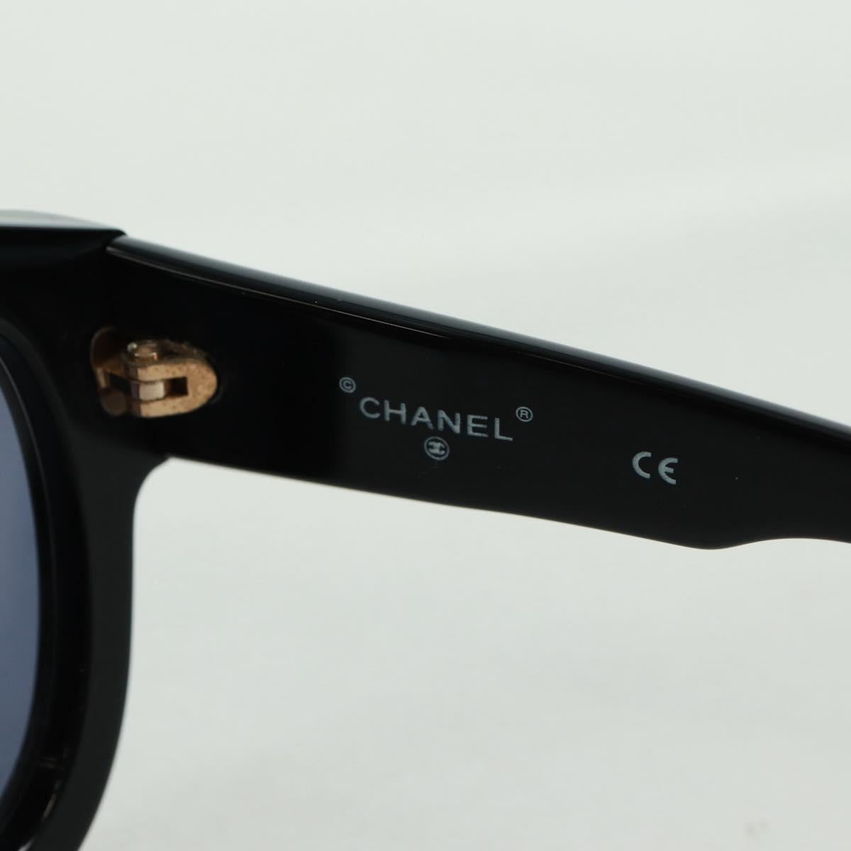 CHANEL Sunglasses plastic Black CC Auth ka1252