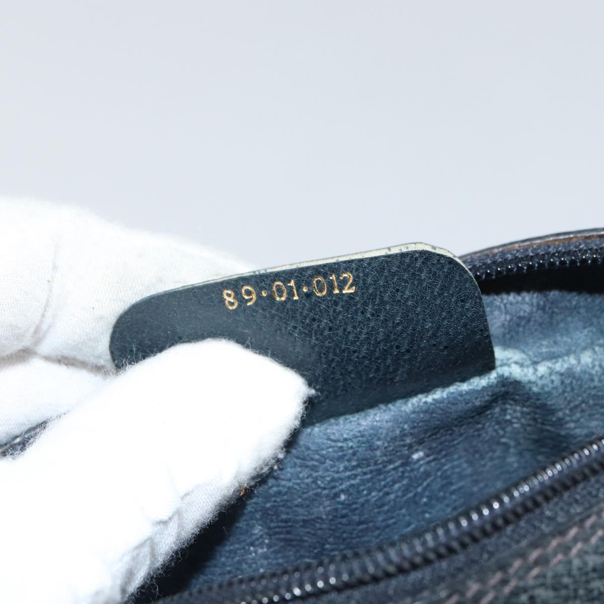 GUCCI GG Supreme Sherry Line Clutch Bag PVC Navy Gold 89 01 012 Auth ka1253