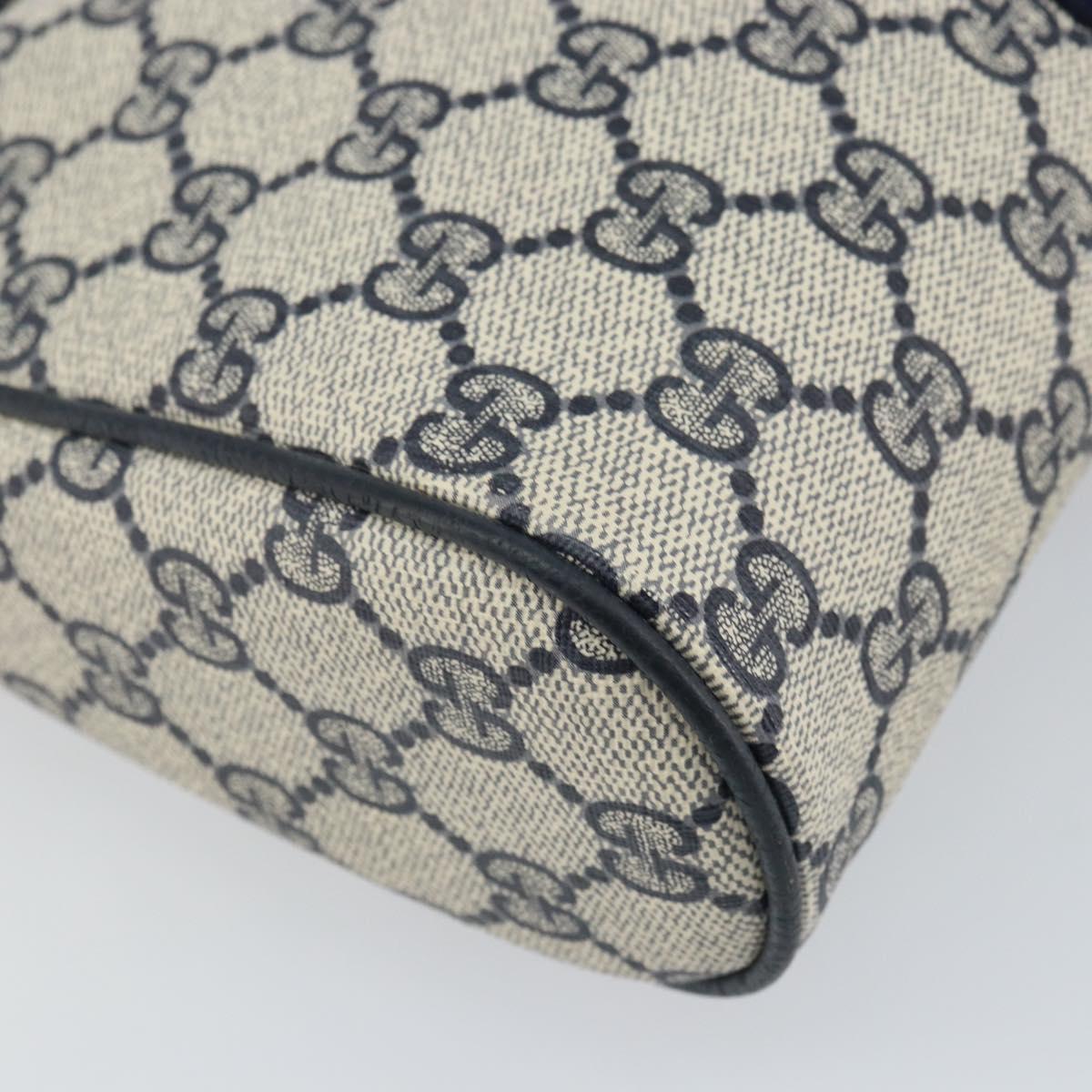 GUCCI GG Supreme Sherry Line Clutch Bag PVC Navy Gold 89 01 012 Auth ka1253