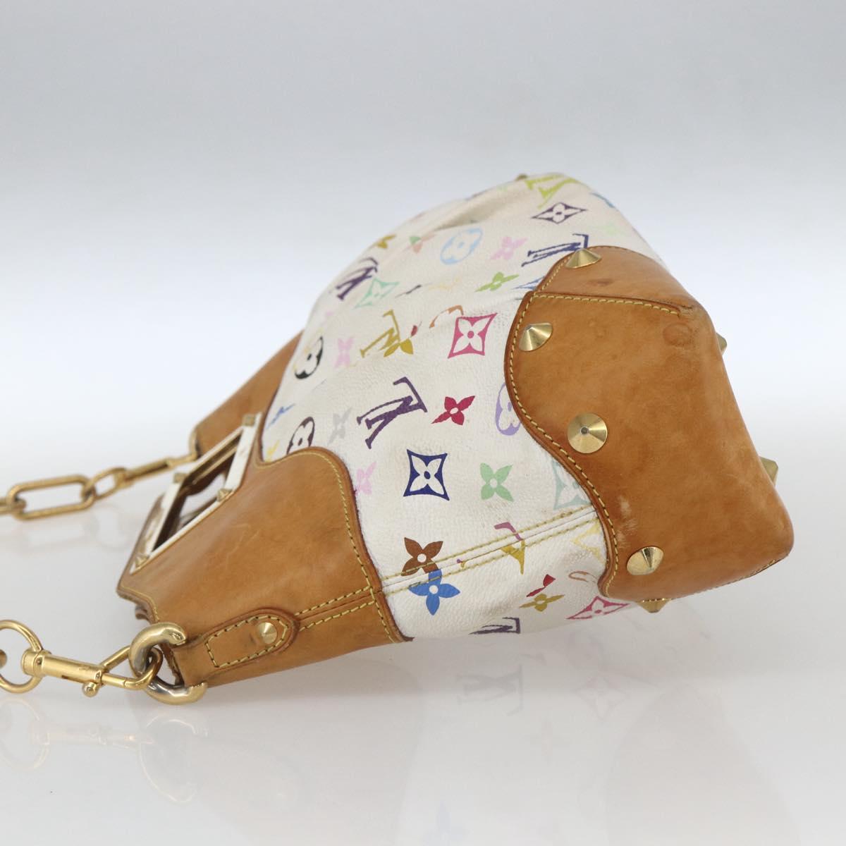LOUIS VUITTON Monogram Multicolor Judy MM Hand Bag 2way White M40255 Auth ka1257