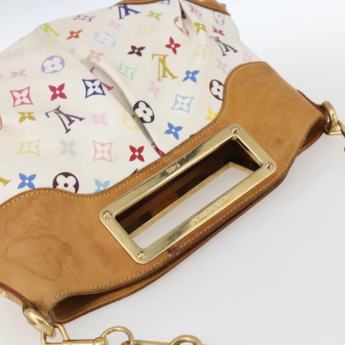 LOUIS VUITTON Monogram Multicolor Judy MM Hand Bag 2way White M40255 Auth ka1257
