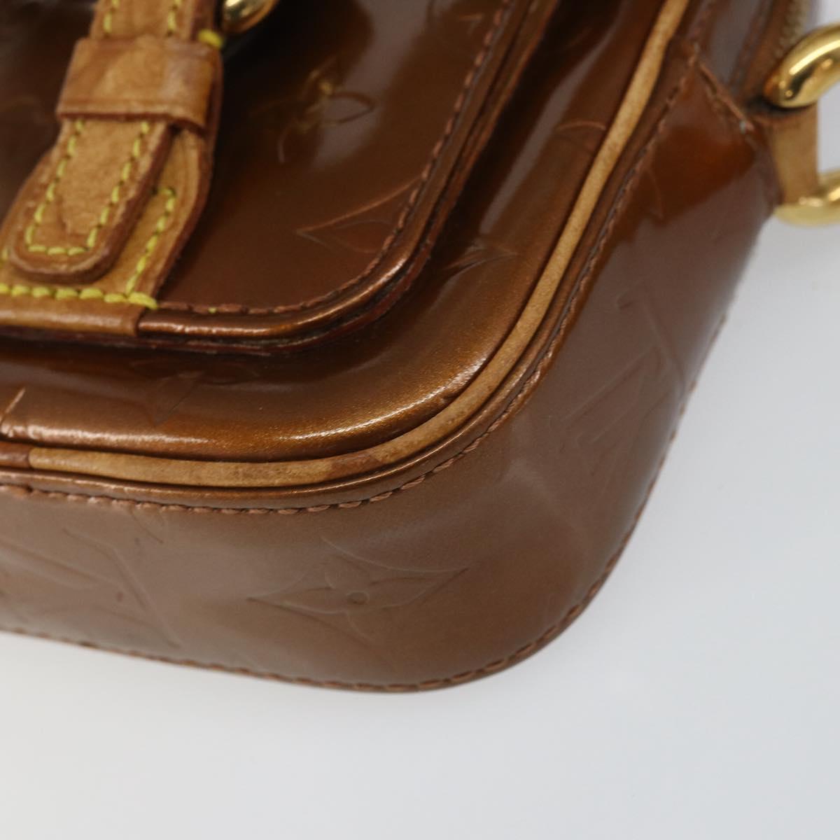 LOUIS VUITTON Monogram Vernis Christie PM Shoulder Bag Bronze M91111 Auth ka1269