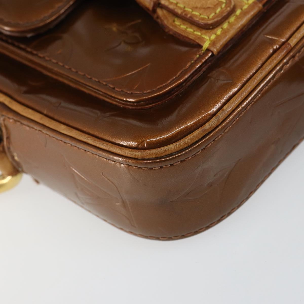 LOUIS VUITTON Monogram Vernis Christie PM Shoulder Bag Bronze M91111 Auth ka1269