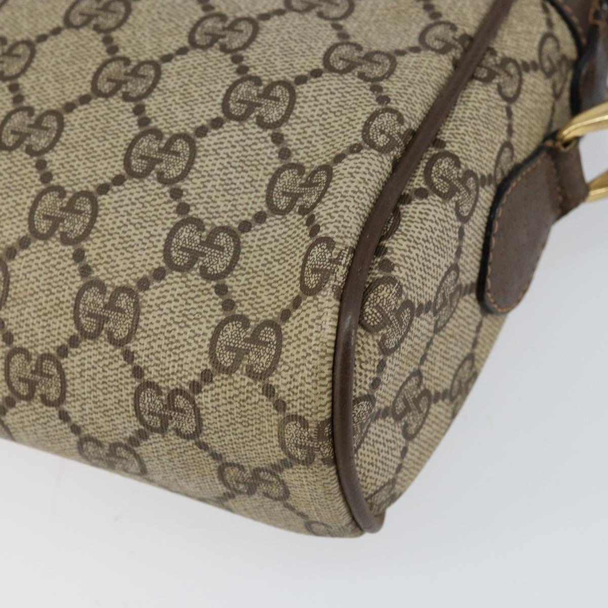 GUCCI GG Supreme Web Sherry Line Bag PVC Beige Gold 75 001 4071 Auth ka127