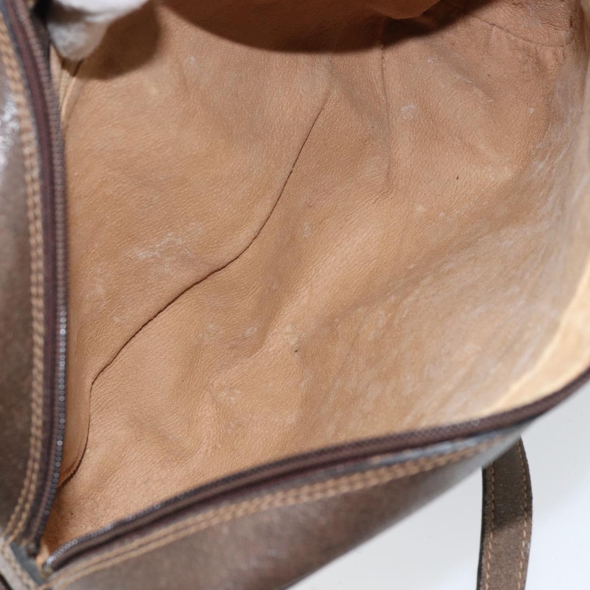 GUCCI GG Supreme Web Sherry Line Bag PVC Beige Gold 75 001 4071 Auth ka127