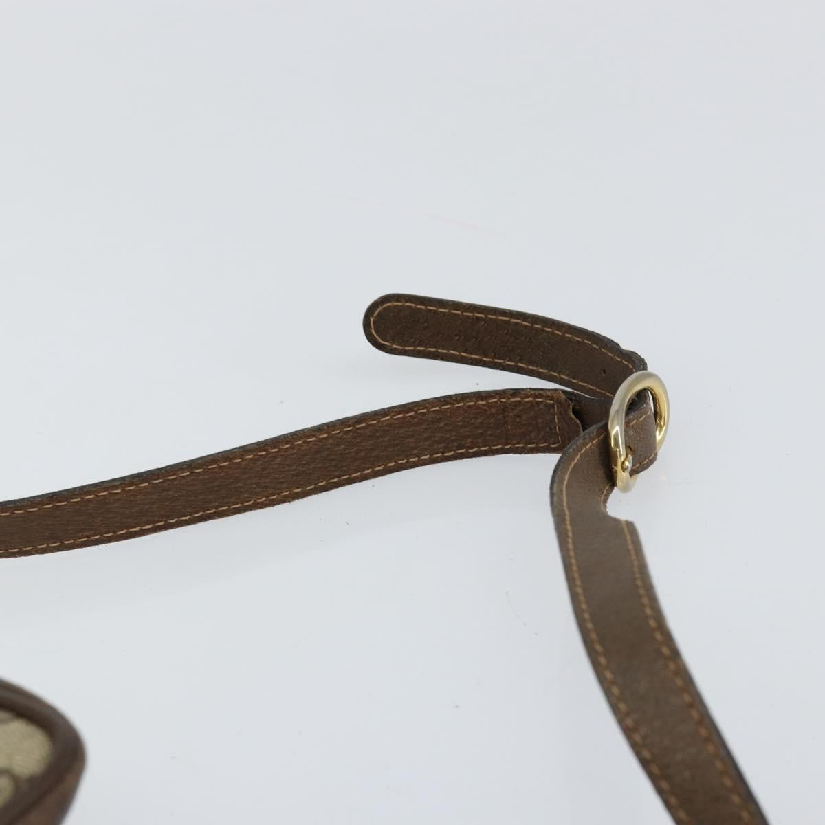 GUCCI GG Supreme Web Sherry Line Bag PVC Beige Gold 75 001 4071 Auth ka127