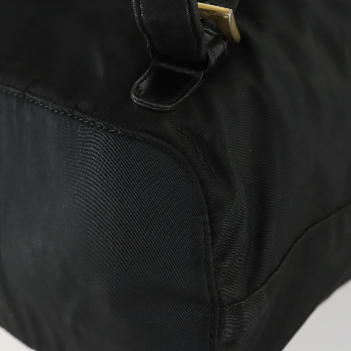 PRADA Backpack Nylon Black Gold Auth ka1273