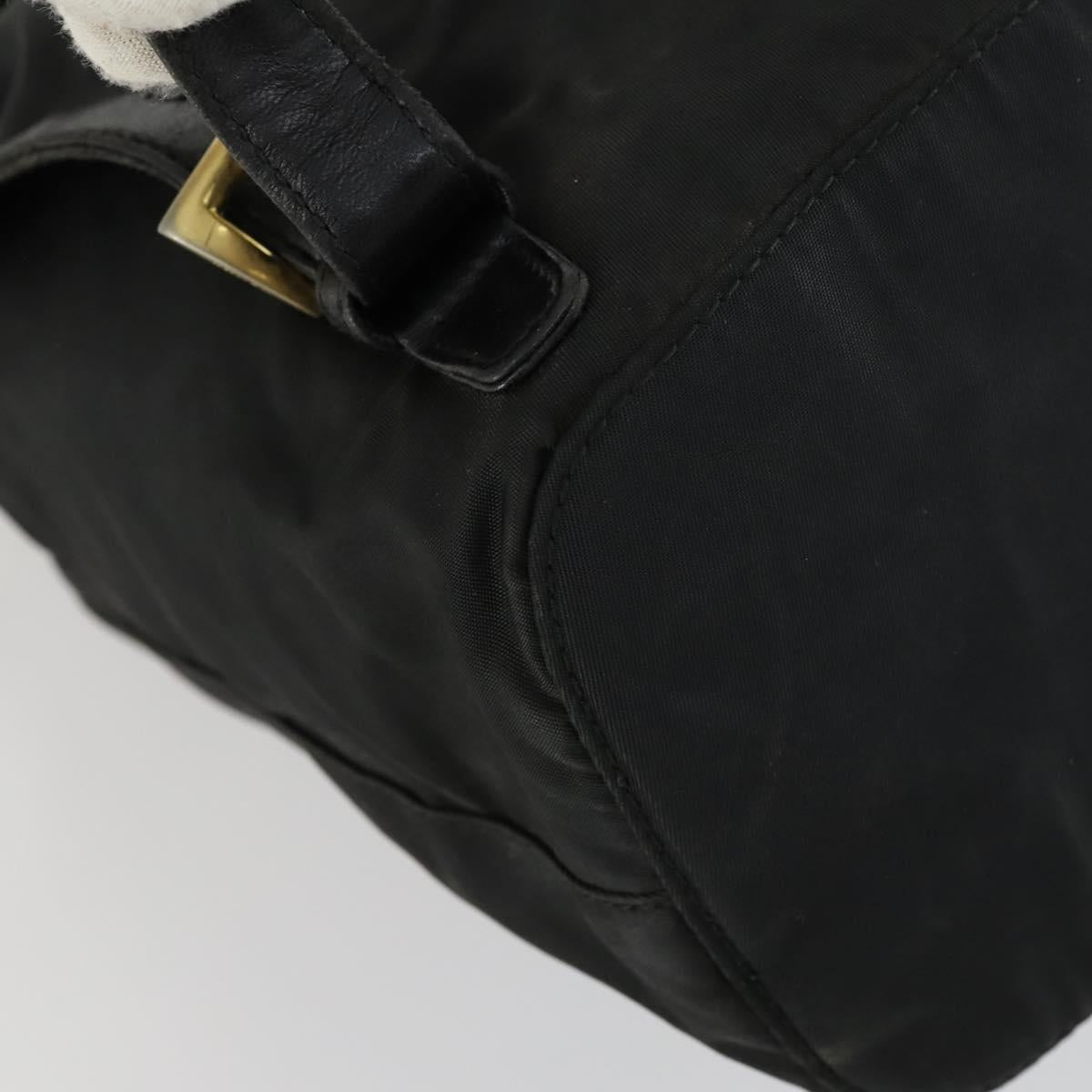 PRADA Backpack Nylon Black Gold Auth ka1273