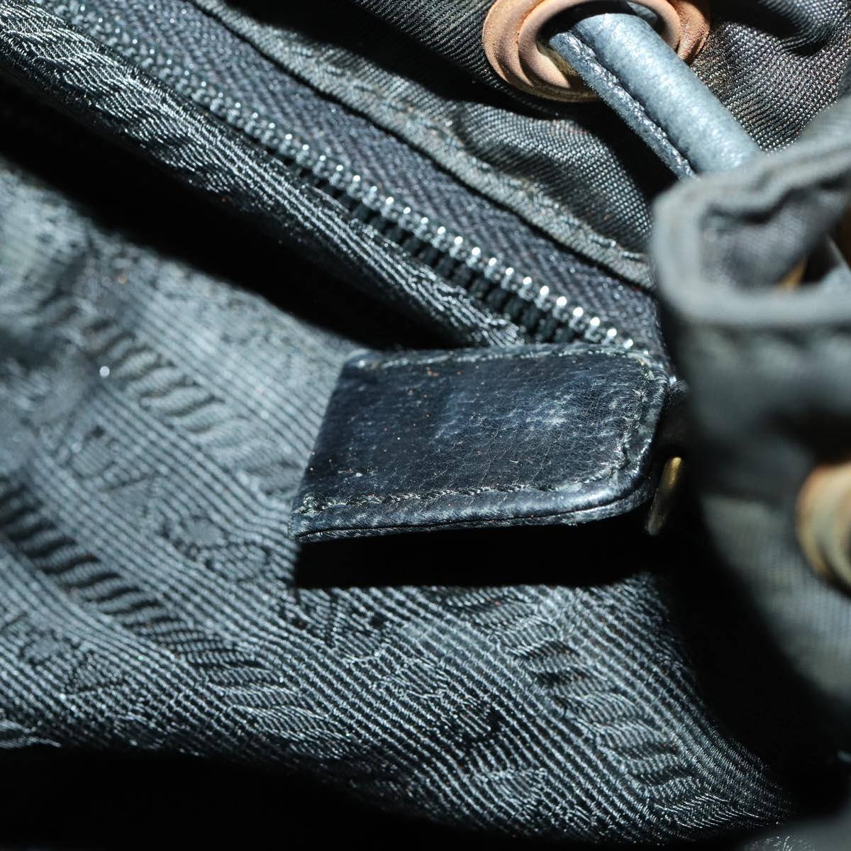 PRADA Backpack Nylon Black Gold Auth ka1273