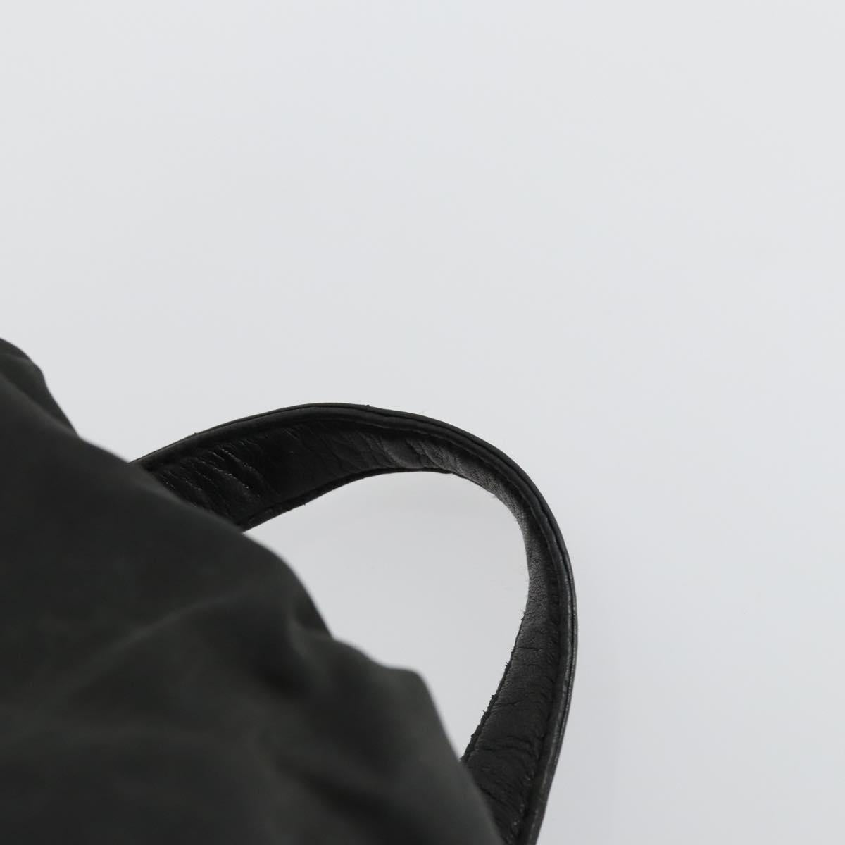 PRADA Backpack Nylon Black Gold Auth ka1273
